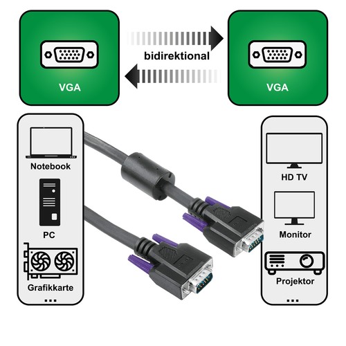 Hama vga kabel - hama, 3m
