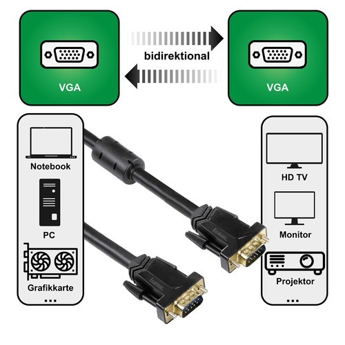 Hama vga kabel - 5m, vga-kabel